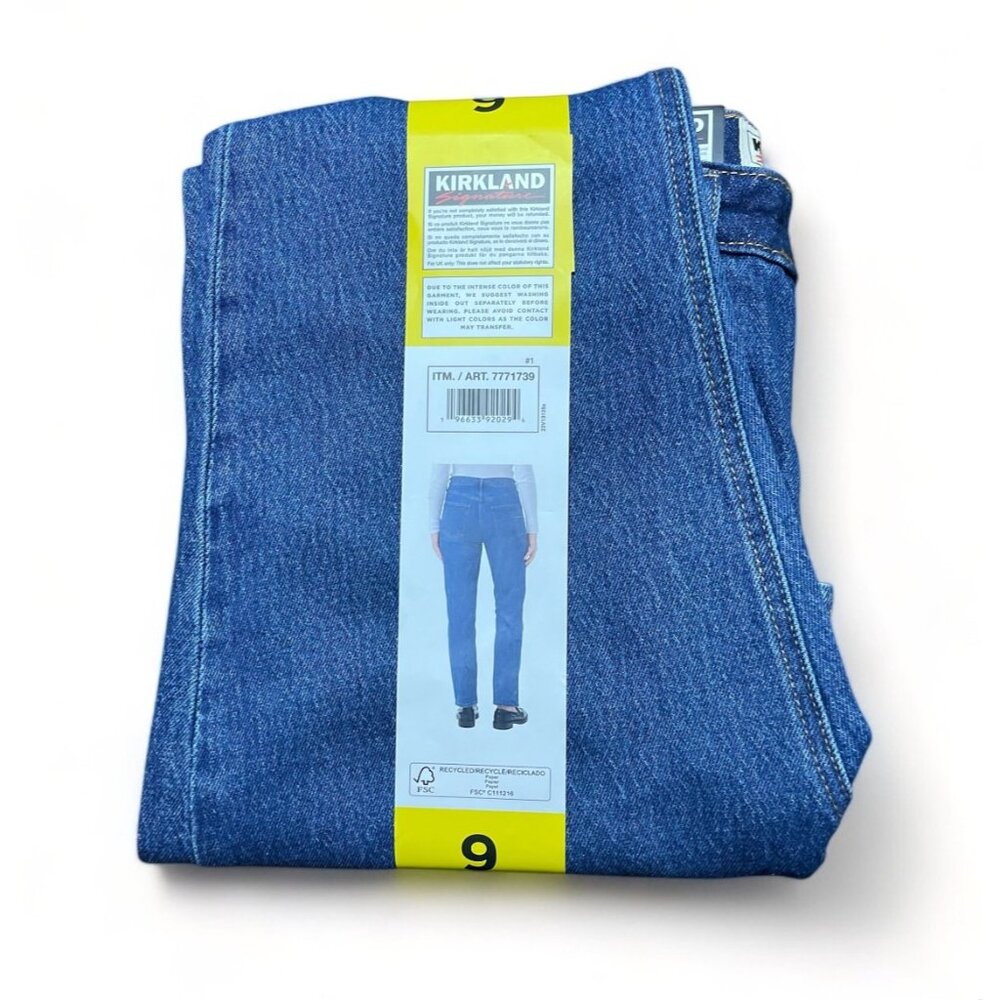 Kirkland Signature Women's High-Rise Straight Leg Jean,  (Blue, 6x28), New - Picture 4 of 4